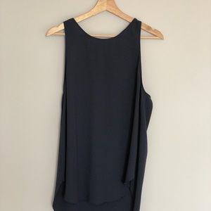 Aritzia - Wilfred Navy Silk Zip Tank